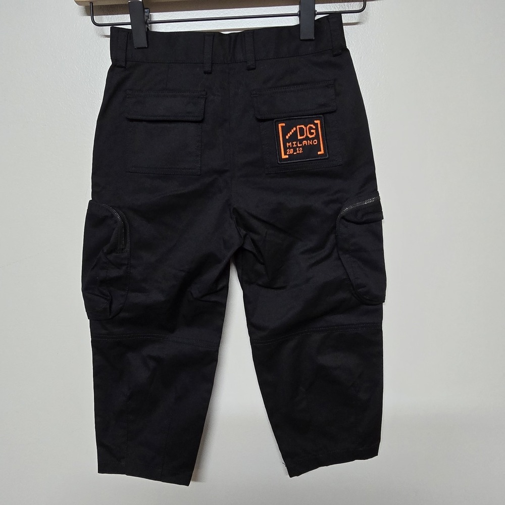 Dolce & Gabbana Kids Cargo Pants Size 4 Black Gamers Theme‎ DG Milano Patch NWT